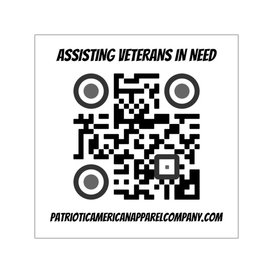 ASSISTING VETERANS IN NEED Square Vinyl Stickers